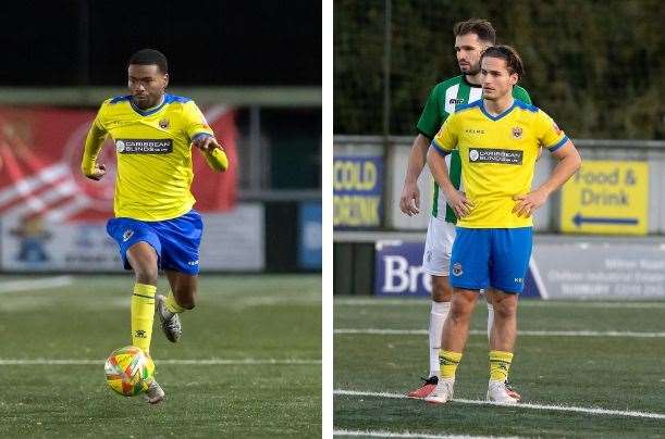 Malachi Napa (left) and Reuben Marshall (right) have extended their loan spells with AFC Sudbury until the end of the season Pictures: Mecha Morton
