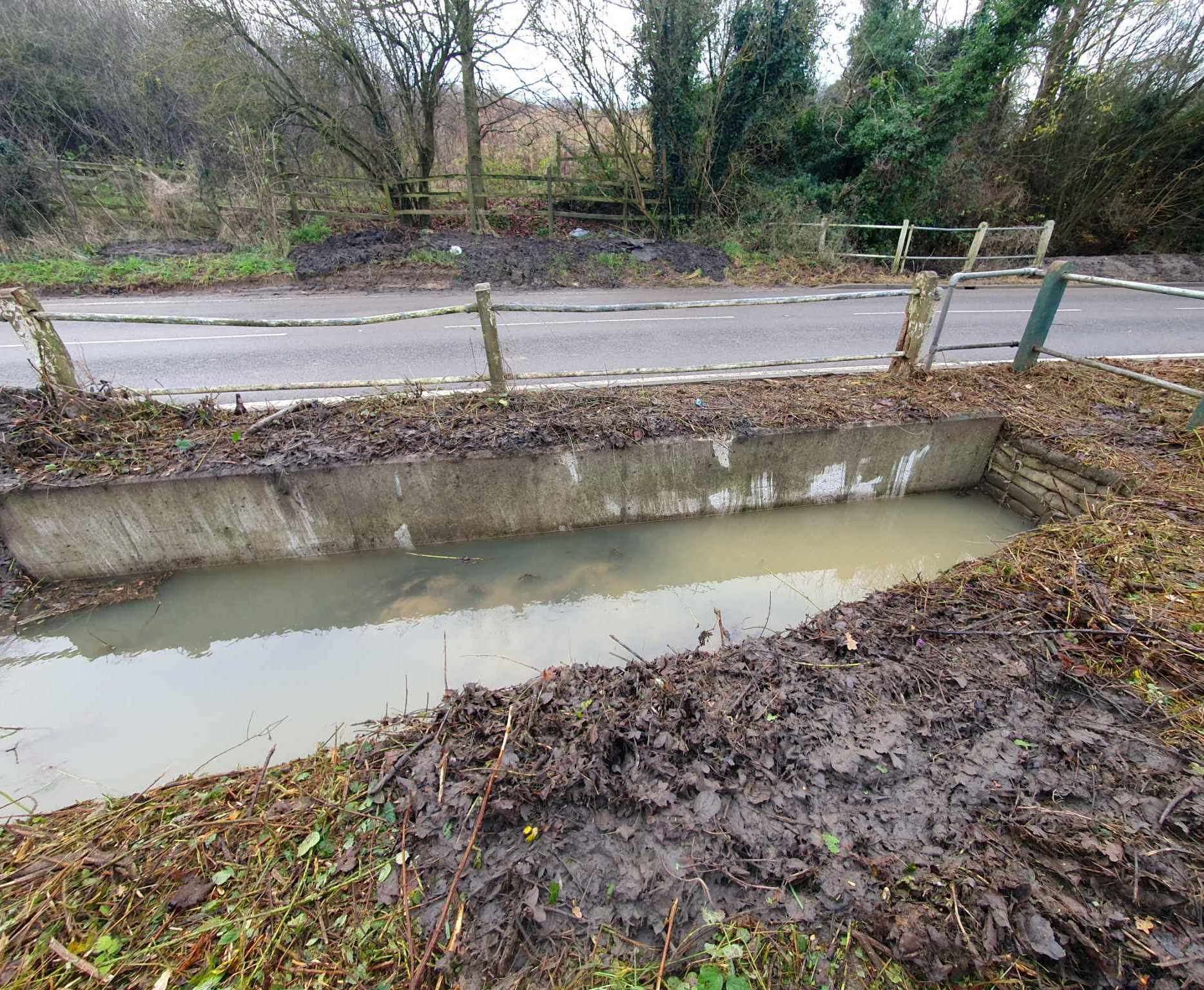 District councillor Ross Piper has shared photographs of some of the blocked ditches and culverts along the B1078. Picture: Submitted
