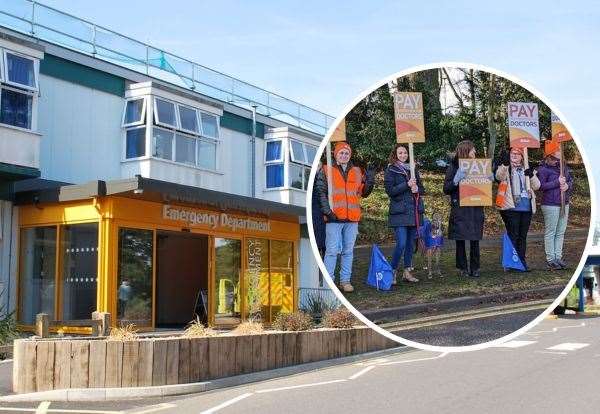 A previous junior doctors strike outside the hospital in Bury St Edmunds. Picture: Suffolk News