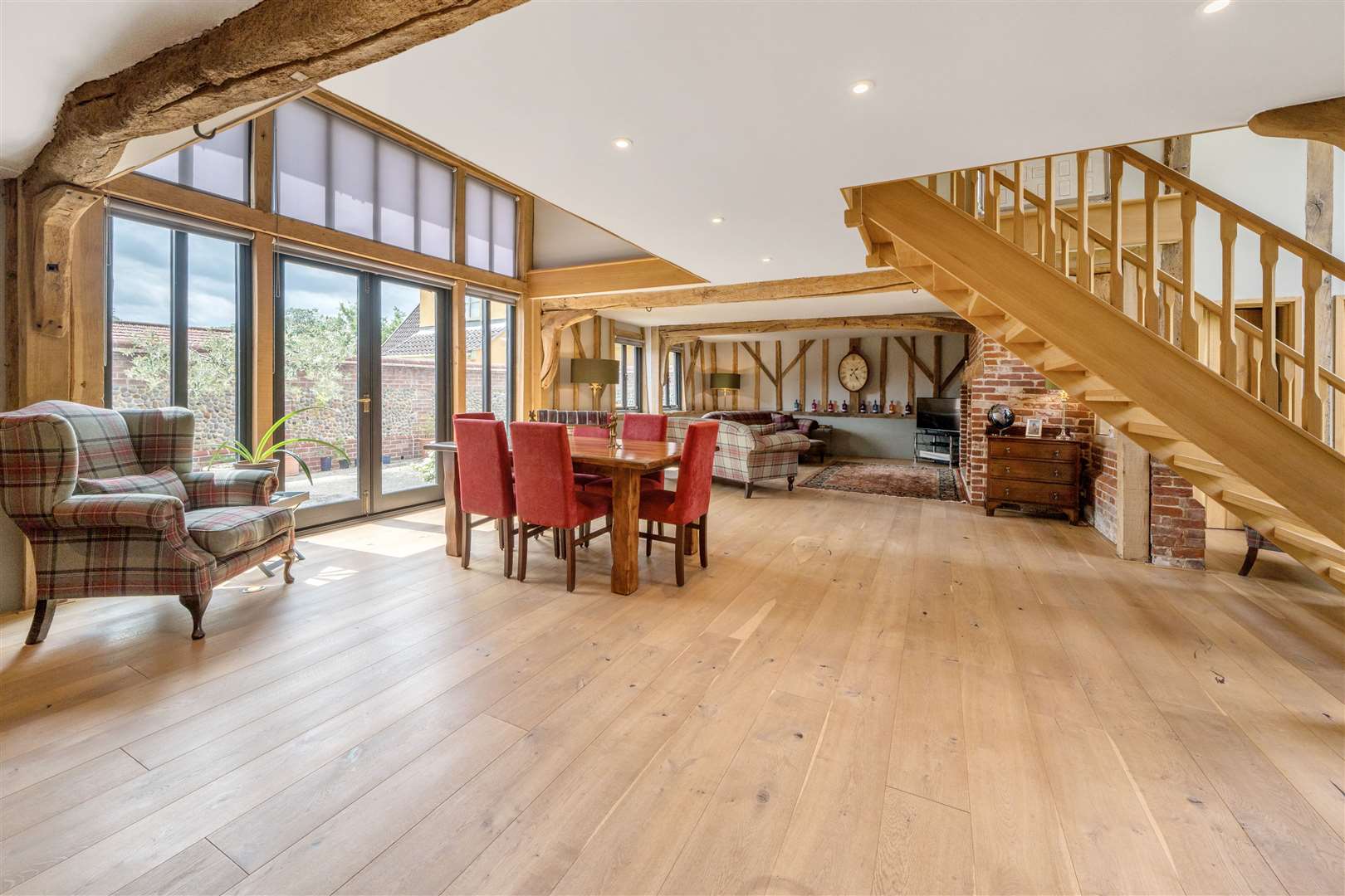 The first floor is reached via a solid oak staircase