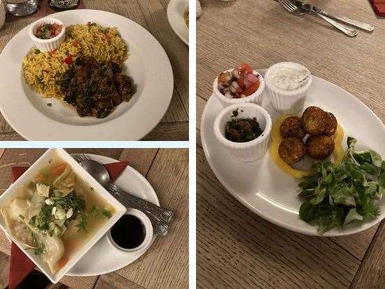 The Madagascan beef and pork stew, Sino-Mauritian chicken and pork dumplings and gateau piment (Mauritan chilli cakes) from the Star Inn at Wenhaston. Pictures: Kev Hurst
