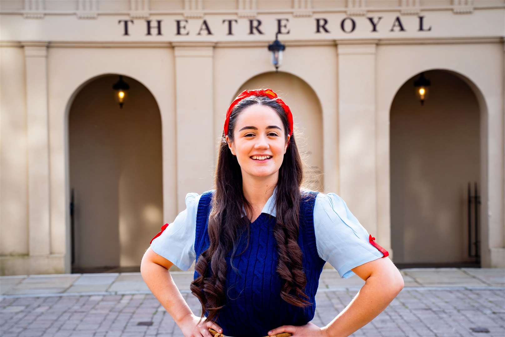 Lara Lewis' Snow White takes inspiration from a young Queen Elizabeth II, who trained as a mechanic in the Auxiliary Territorial Service in 1945. Picture: Tom Soper