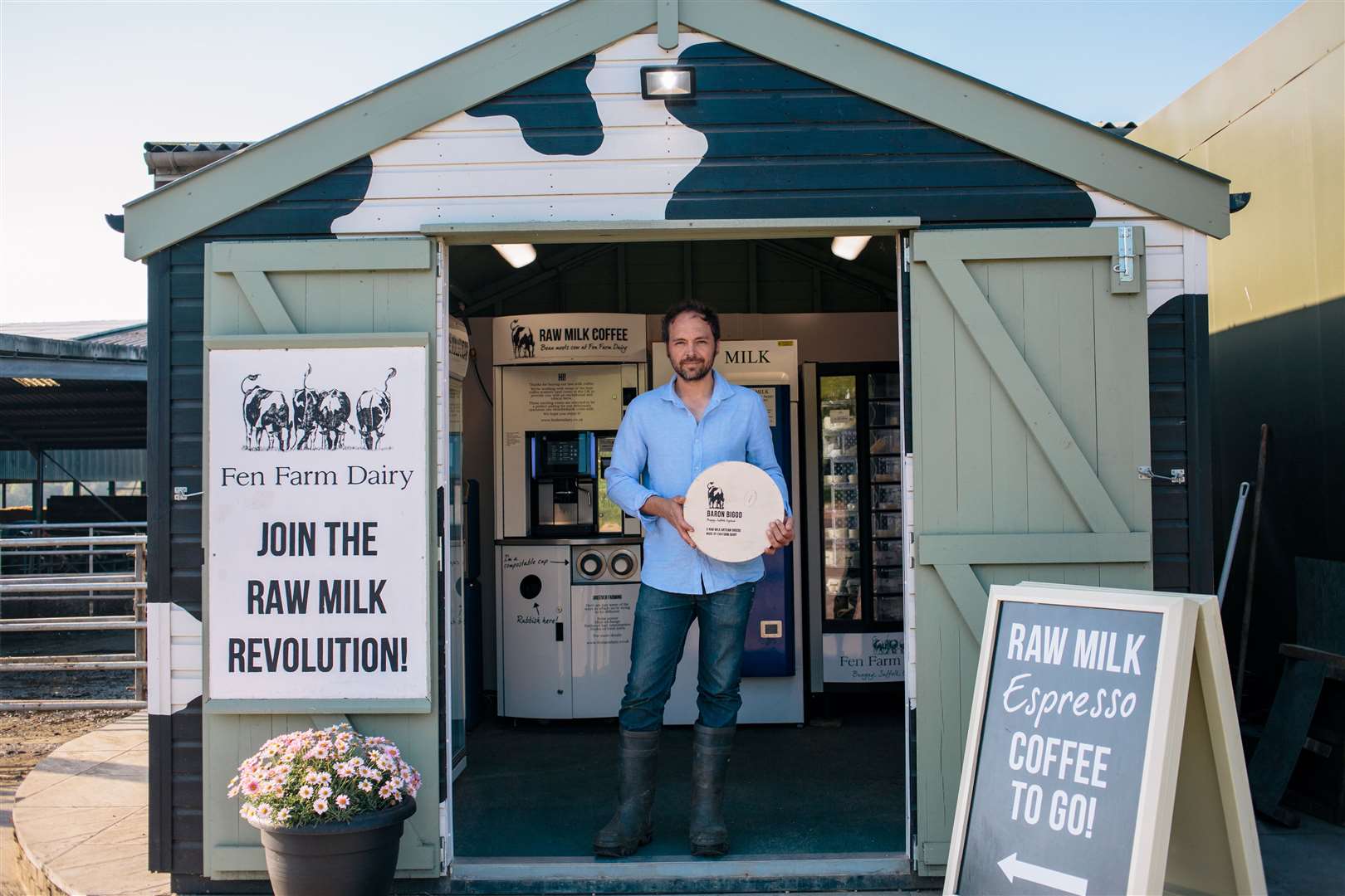 The farm has its own vending machines selling the farm's cheese and milk. Picture: Fen Farm Dairy