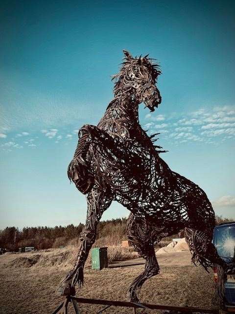 The horse will be exhibited at the Grand National on April 15. Credit: JG Sculpture