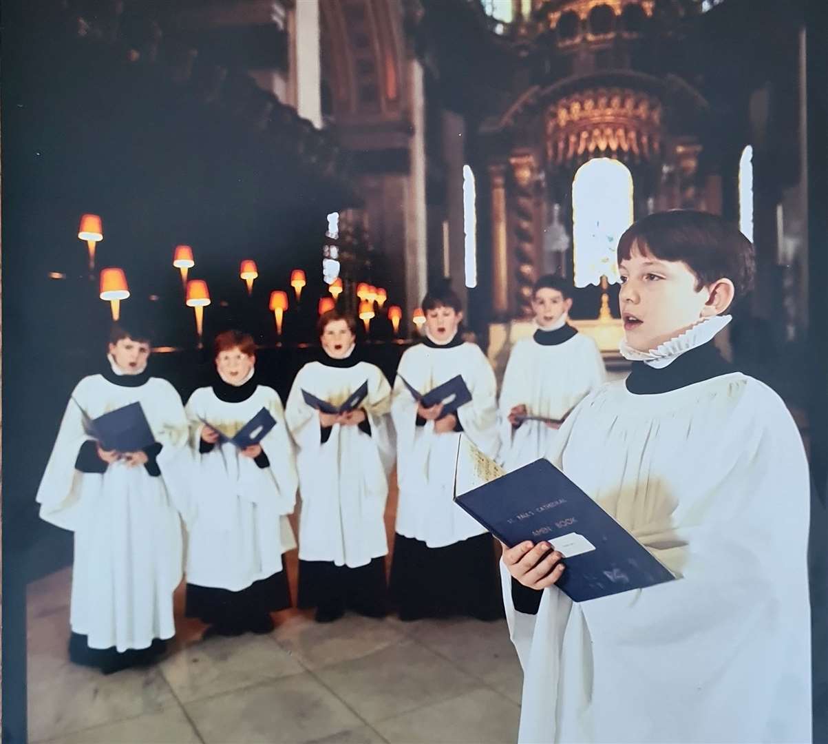 Tom Appleton (foreground) in St Paul's Cathedral Choir