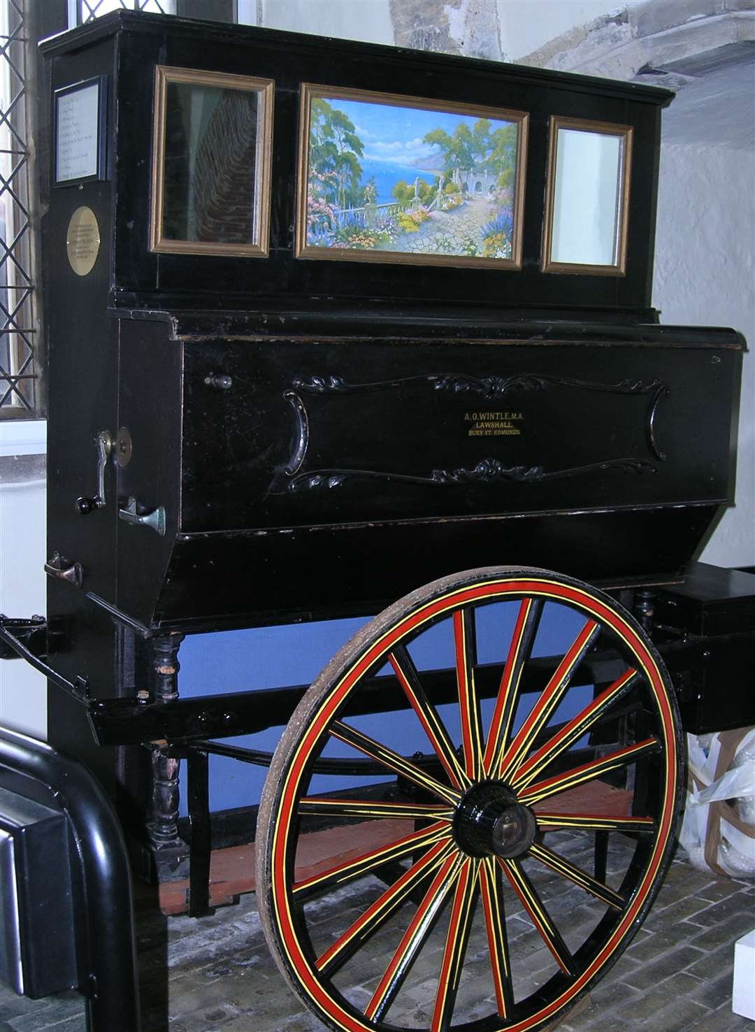 Today, his barrel organ (above) is kept in storage at the West Stow Collections Store. Picture: West Suffolk Council Heritage Services