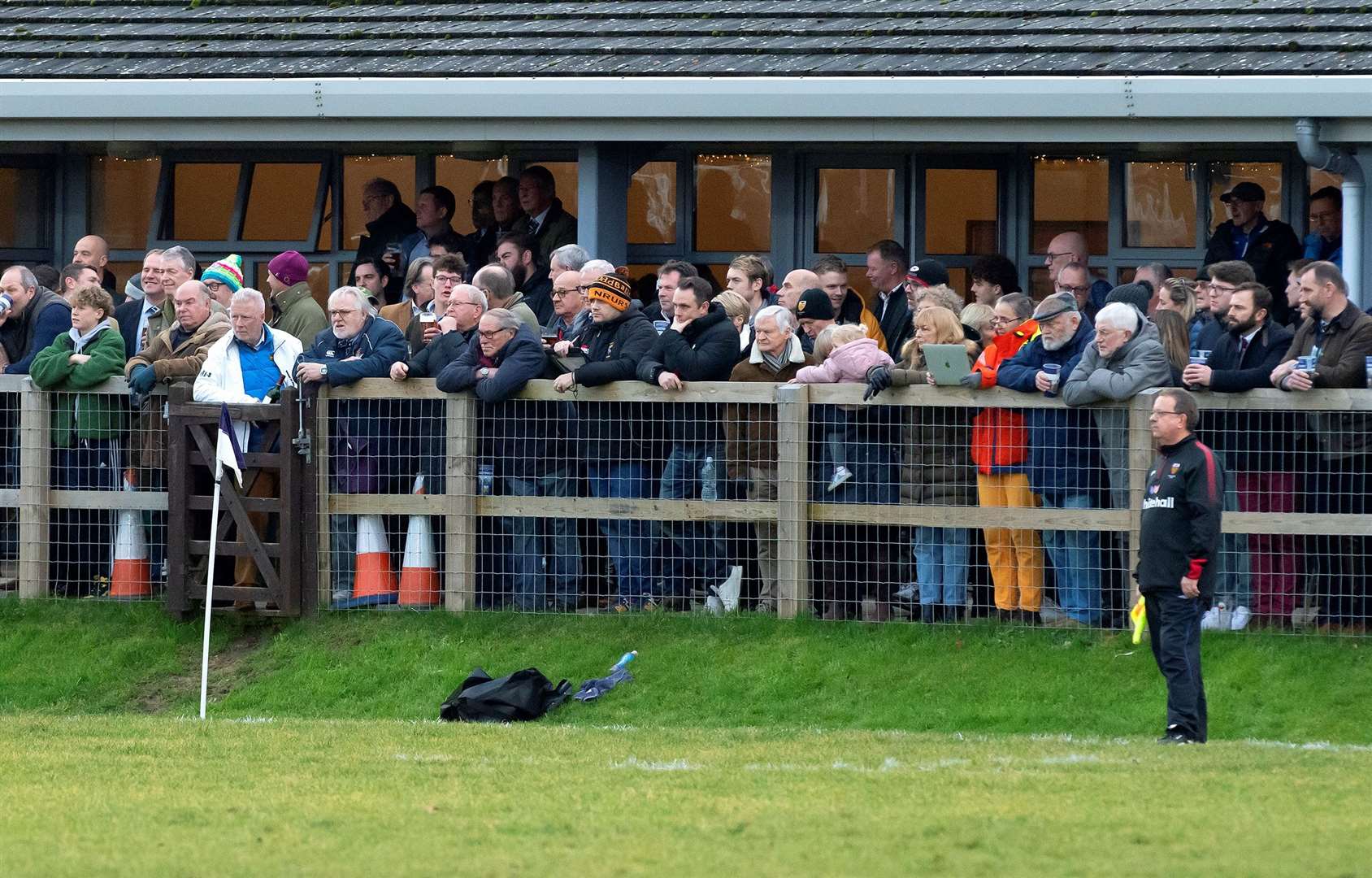 A large crowd turned out at Whittome Field to witness the derby encounter Picture: Mecha Morton