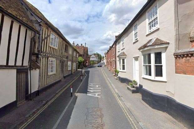 One crew from Long Melford and two from Bury St Edmunds were called to a chimney fire in Water Street (A1141) in Lavenham this evening. Picture: Google Street View