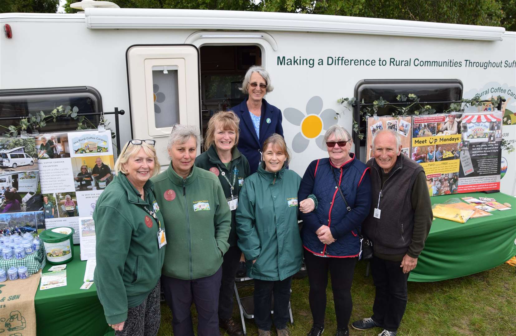 Some of the Rural Coffee Caravan team with visitors at the Suffolk Show 2023. Photo: James Powell