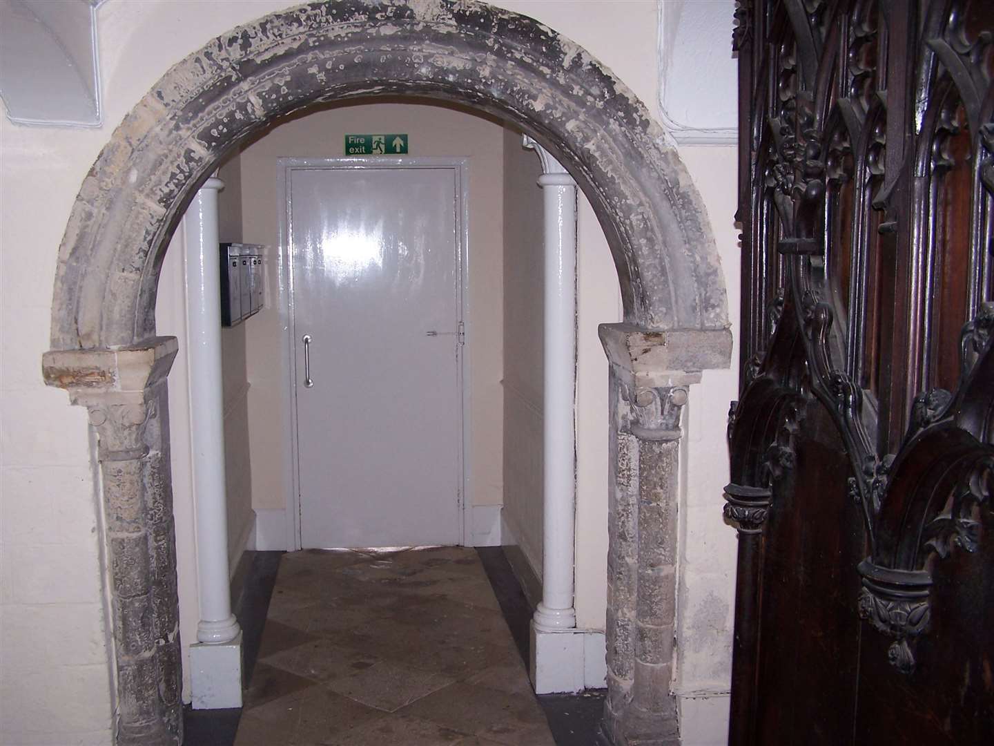 The 12th century doorway inside 79 Guildhall Street, the Norman House