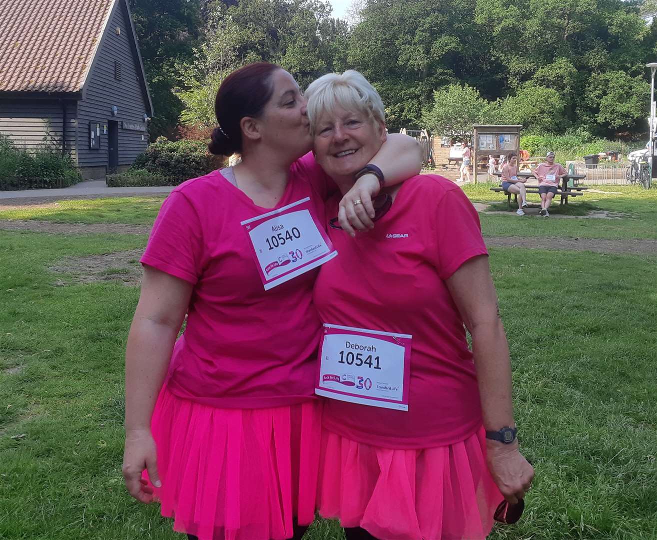 Alisia Kent and Deborah Phillips at Race for Life in Bury St Edmunds. Picture: Paul Derrick