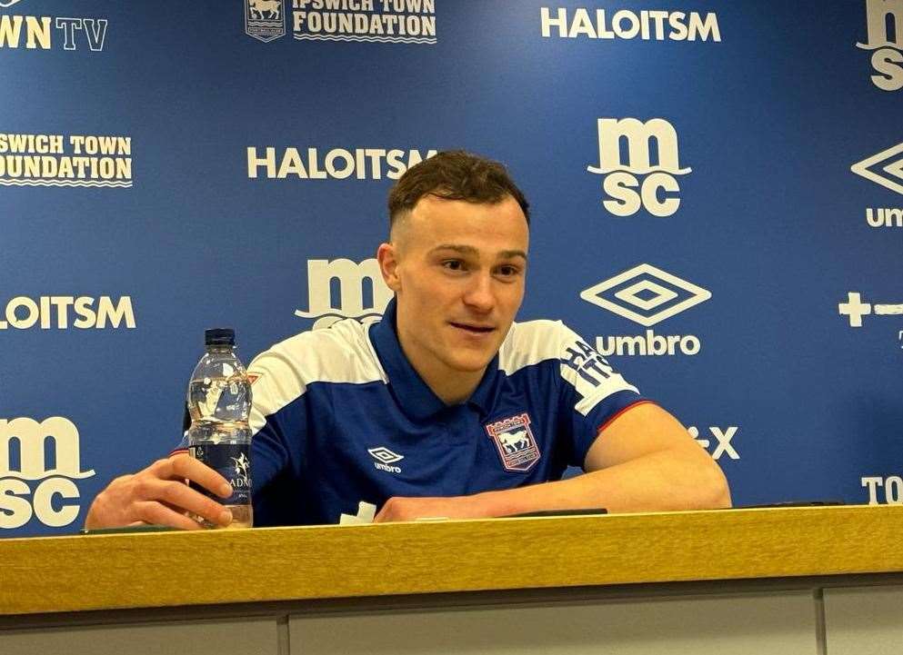 George Edmundson speaks to the media following Ipswich Town's 2-1 victory against Sunderland Picture: Phil Ham