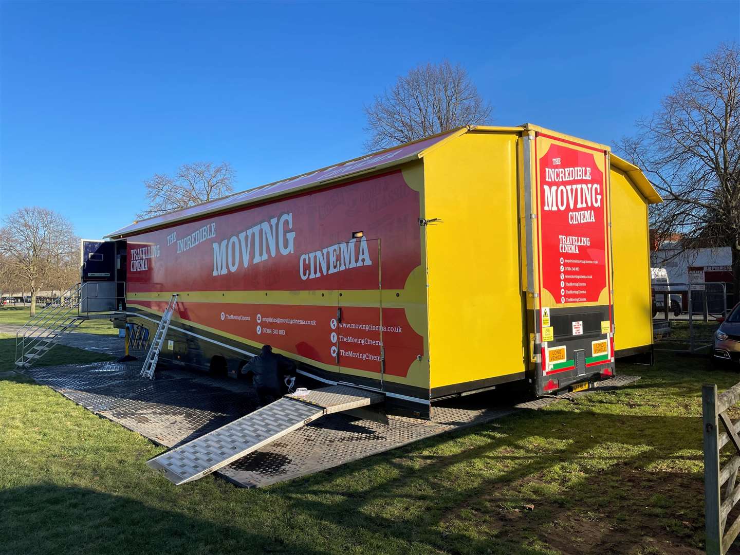 The mobile cinema was stationed on The Severals in Newmarket