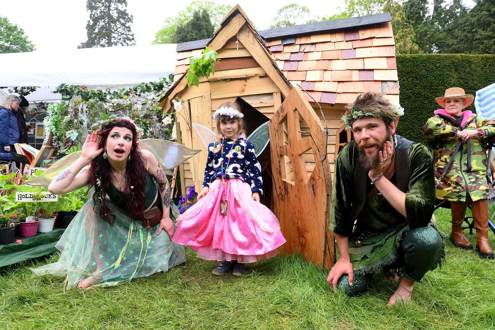 Ivy Bradley, 5, at Bluebell cottage with Alice Weaver and Mike Hill. Picture: Mecha Morton