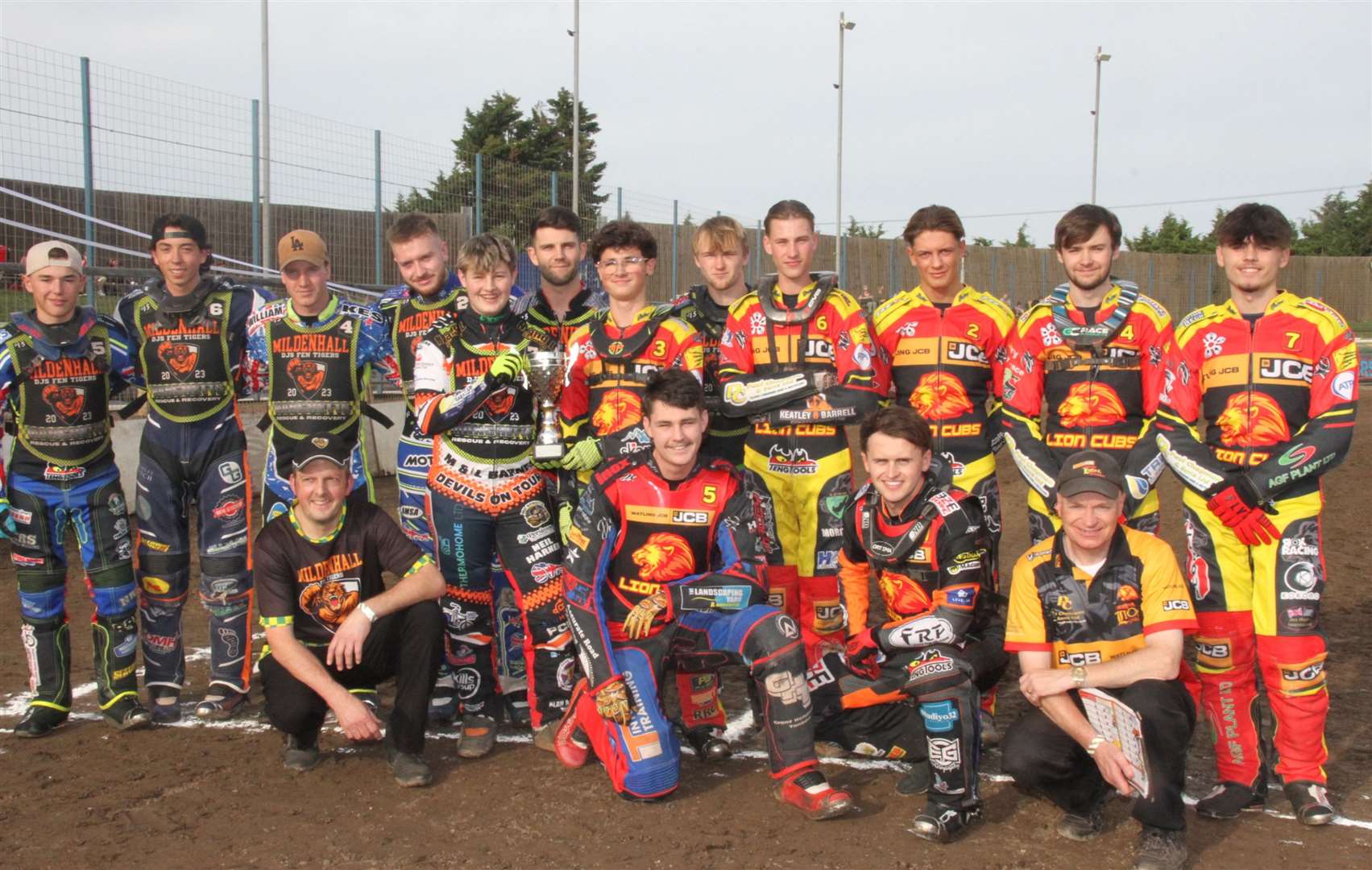 Mildenhall Fen Tigers and Leicester Lion Cubs ahead of their Knock Out Cup final first leg Picture: Derek Leader