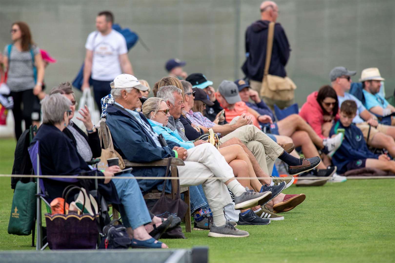 Despite the non-summer conditions there was still a good turnout at Woolpit Cricket Club on Sunday to see Suffolk go up against the reigning LV= Insurance county champions Surrey in a 50-over contest showcase fixture that ended up being lost to rain Picture: Mark Westley