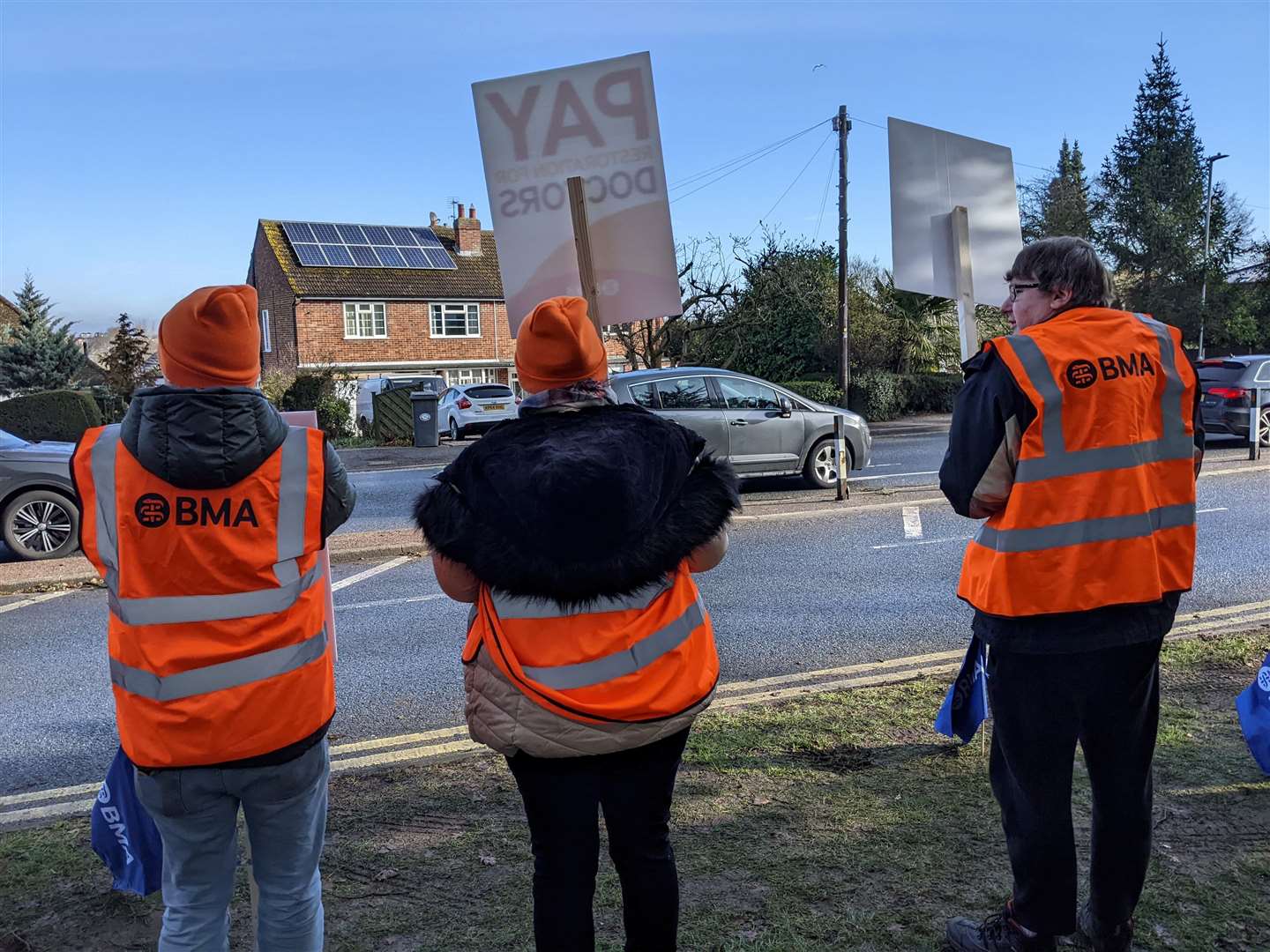Junior doctors on the picket line in Suffolk. Picture: Suzanne Day
