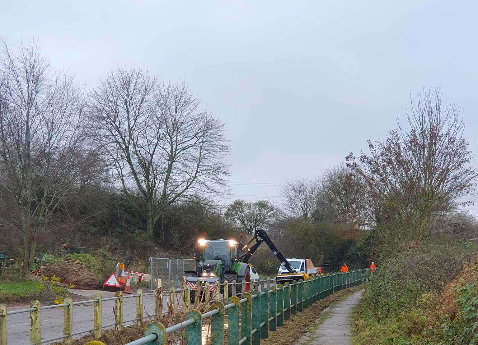 Suffolk Highways have confirmed Barking Road, Needham Market, has now reopened - picture shows work being carried out earlier this week. Picture: Ross Piper
