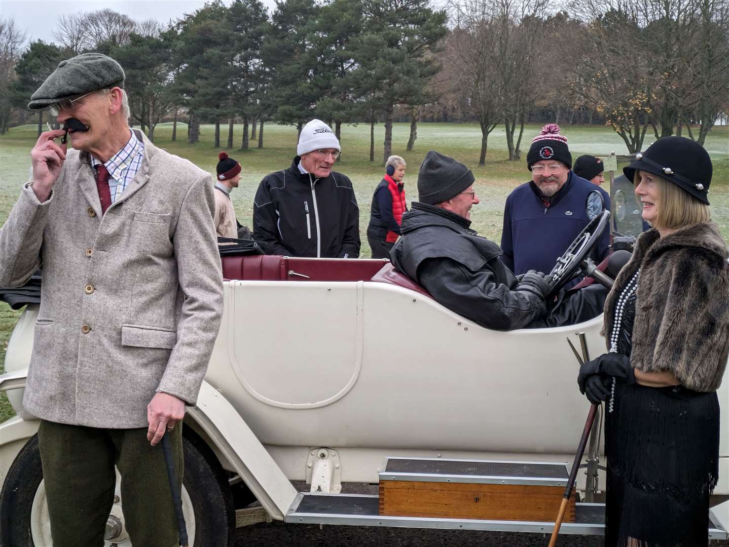 Bury St Edmunds' new club captains were driven in a 1924 Crossley Tourer at their special Drive-In Picture: Simon Byford