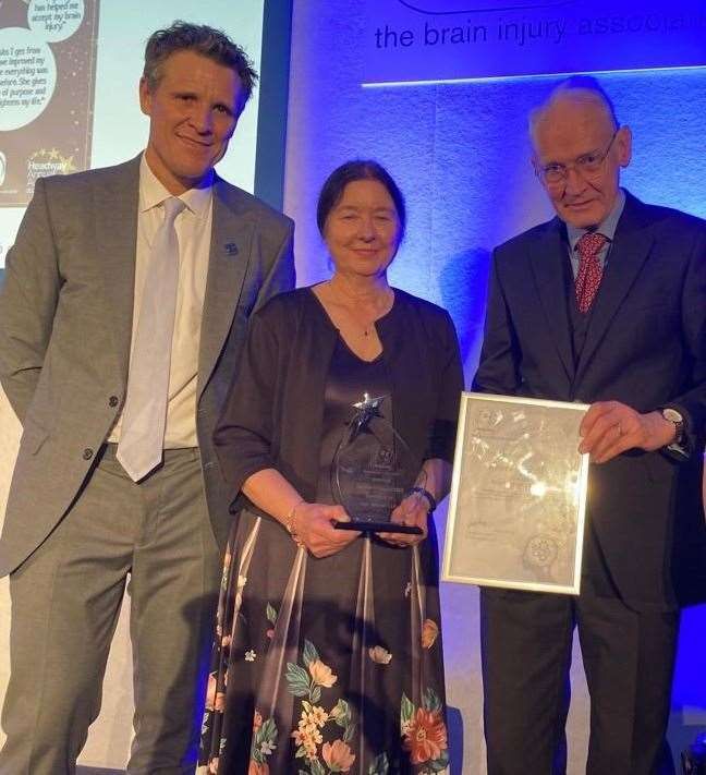 Helen Fairweather CEO of Headway Suffolk was presented with the innovation award at the Landmark Hotel in London last week. Picture: Headway Suffolk