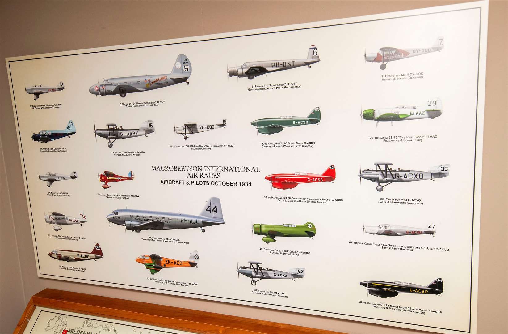 An illustration of the planes that competed in the air race, on display at Mildenhall Museum. Picture by Mark Westley