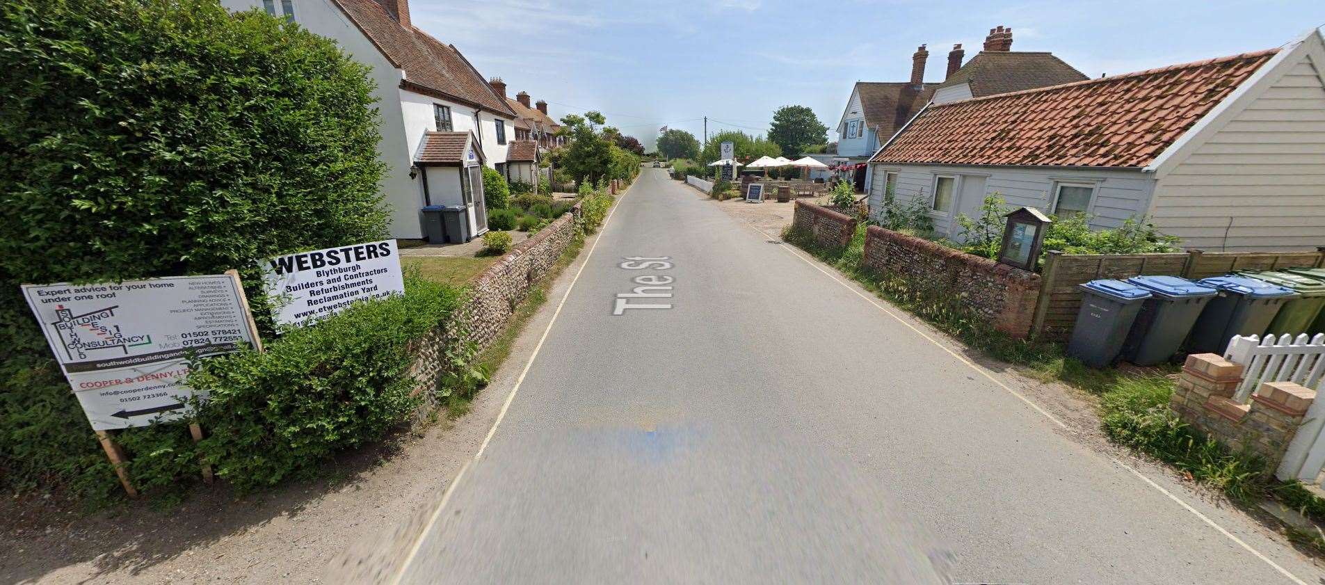 A lorry fire on the B1387 in Walberswick, near Southwold, saw three engines from Suffolk Fire and Rescue called to the scene. Picture: Google Maps