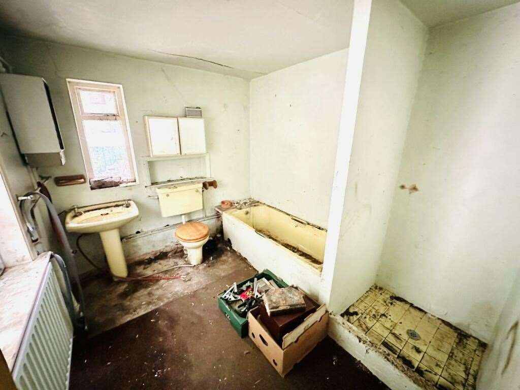 The run-down bathroom at 38 Fornham Road, in Bury St Edmunds. Picture: Auction House East Anglia