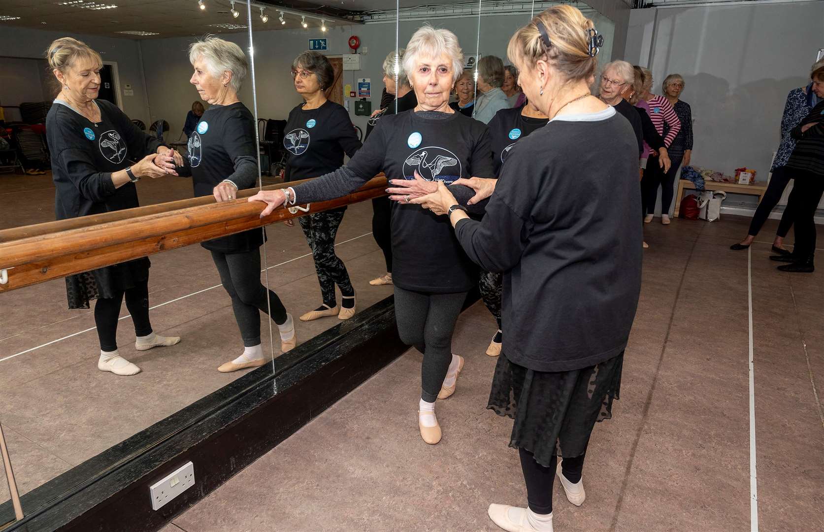 Teacher Sue explains some moves to the class in The Jetty studio in Sudbury. Picture by Mark Westley