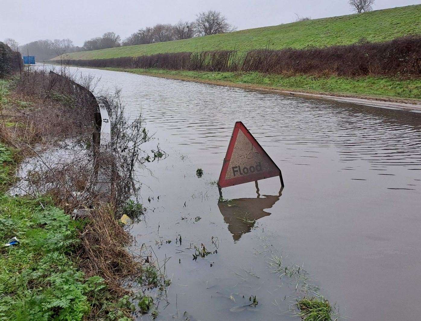 The major route has repeatedly flooded over autumn and winter. Picture: Ross Waldron