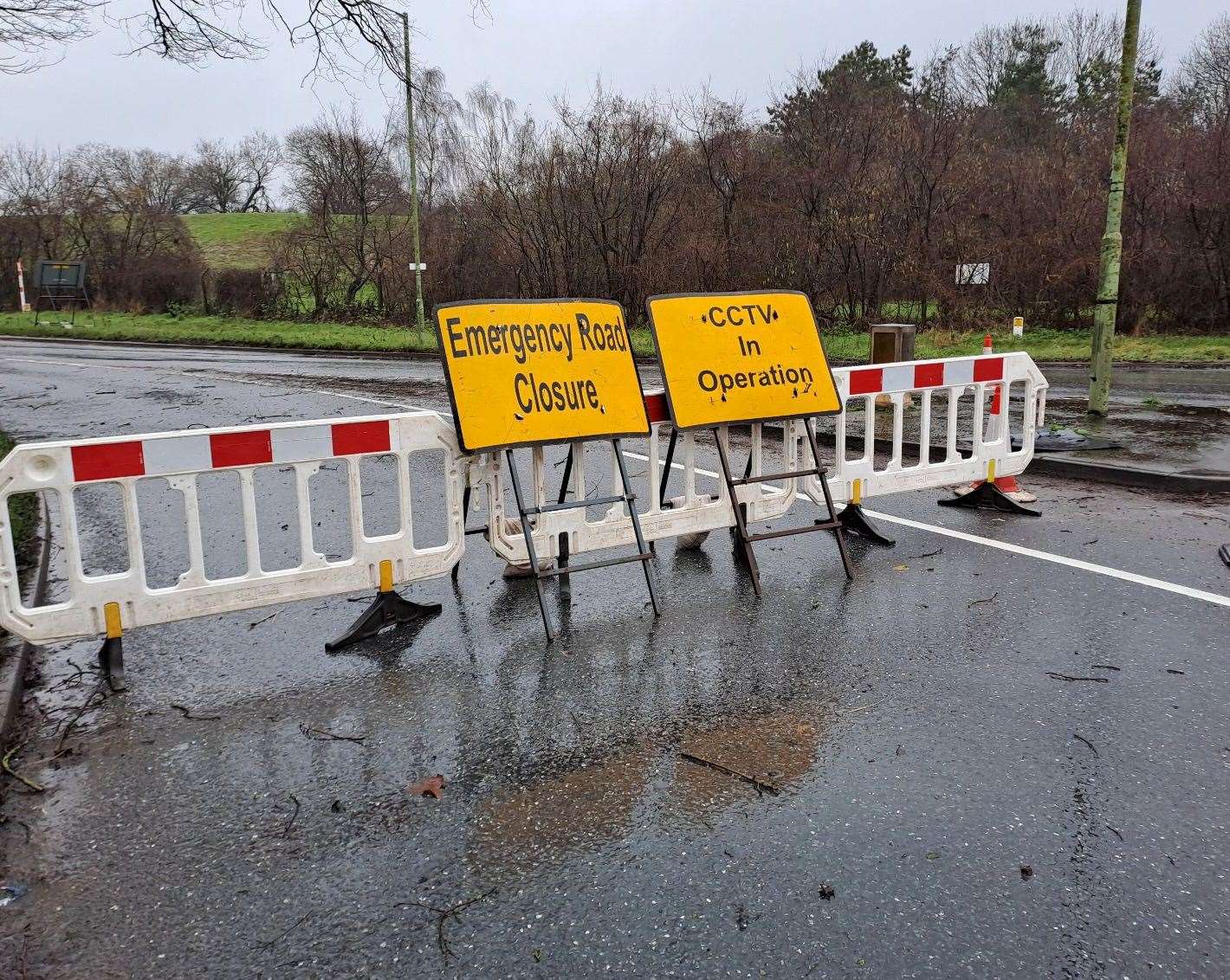 There is also significant damage to the surface of the road, which needs to be repaired. Picture: Ross Waldron