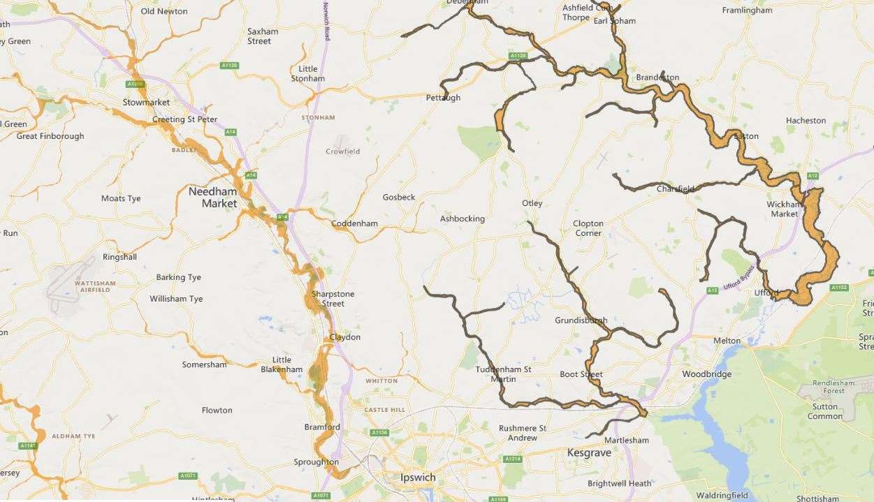 Flood warnings have been issued for mid, south and east Suffolk. Picture: Environment Agency