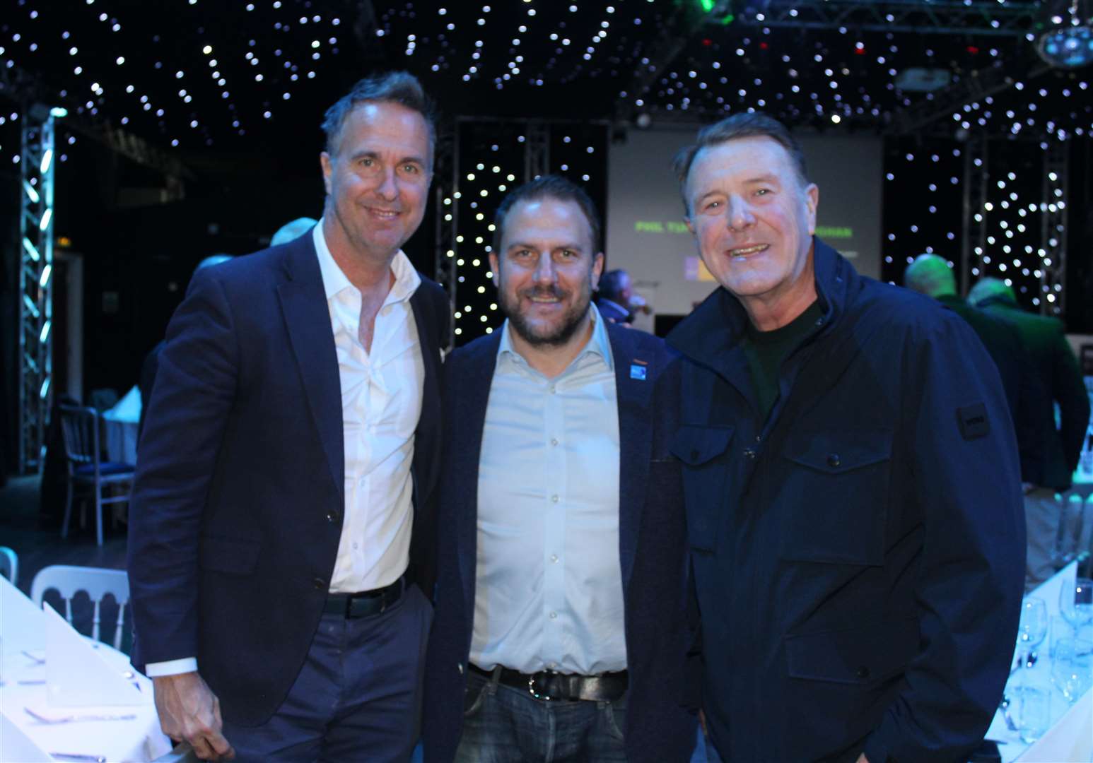 Michael Vaughan, Olly Magnus and Phil Tufnell at the charity lunch in Ipswich. Picture: Nick Garnham