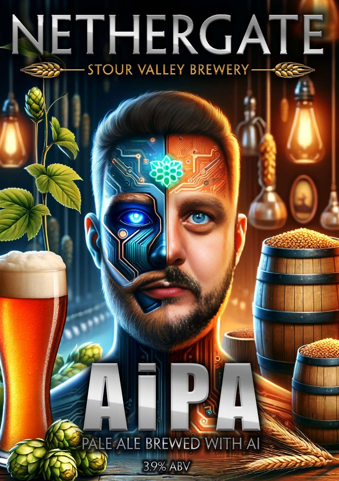 This promotional artwork for AiPA was also created using AI technology. Picture: Nethergate Brewery