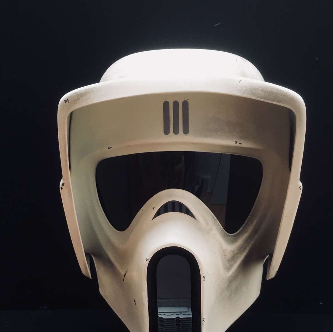 A scout trooper mask from Star Wars classic, Return of the Jedi. Picture submitted