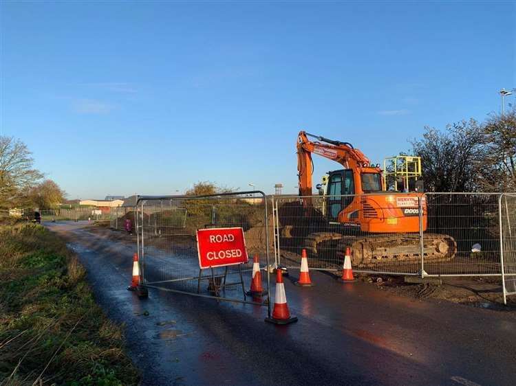 A picture of West Row Road when work was previously completed on a water main issue in November