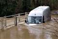 Disbelief as Anglian Water van becomes stuck in flooding in Wash Lane