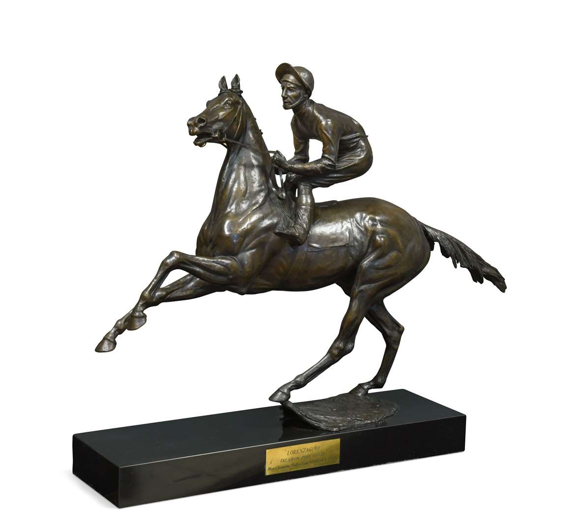Lot number 620, a large bronze figure of the winner of the 1970 Champion Stakes. Picture: Cheffins