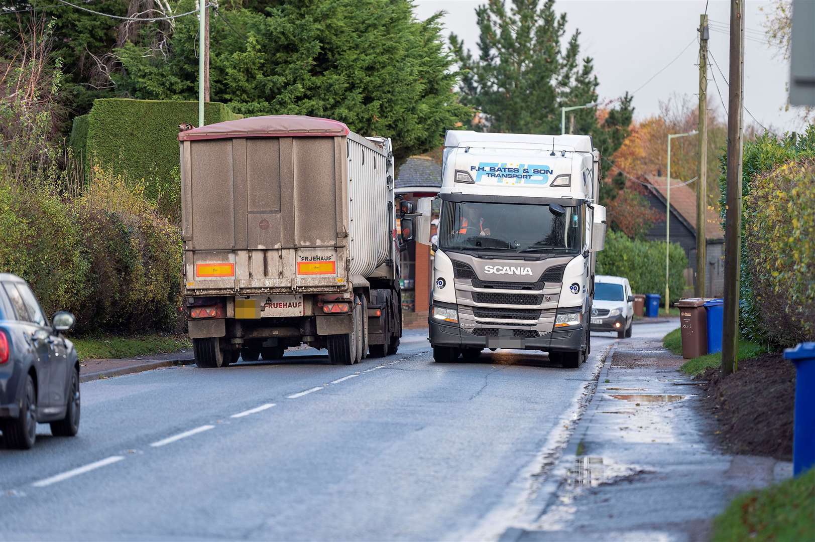 HGV vehicles pictured in Great Barton near Bury St Edmunds. Picture: Mark Westley