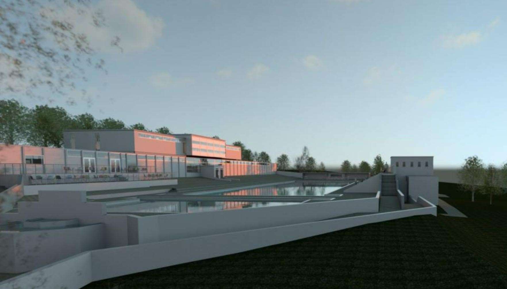 Works on Ipswich's Broomhill Lido set to go ahead after funding was secured. Picture: KLH Architects