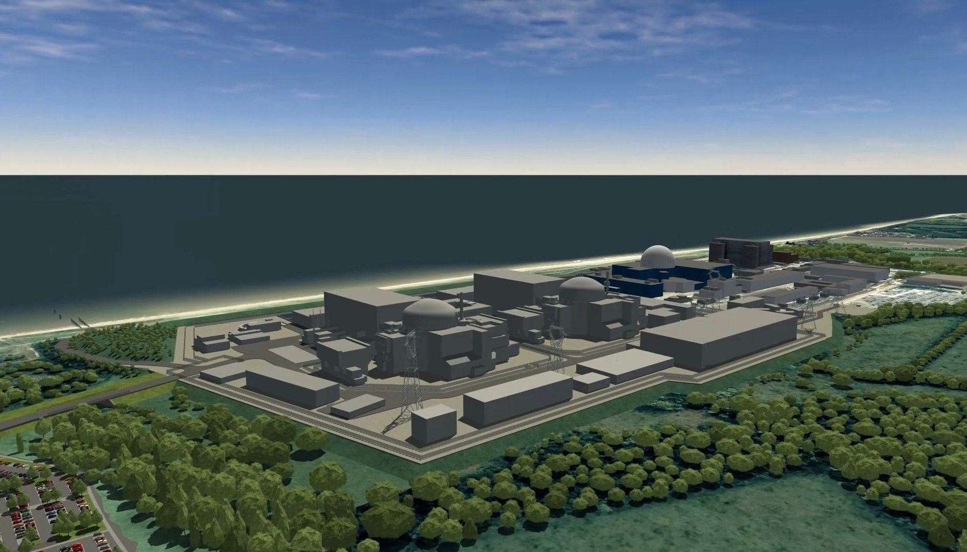 A CGI showing how the new twin reactor Sizewell C would look if it is built. Picture: EDF ENERGY/SIZEWELL C