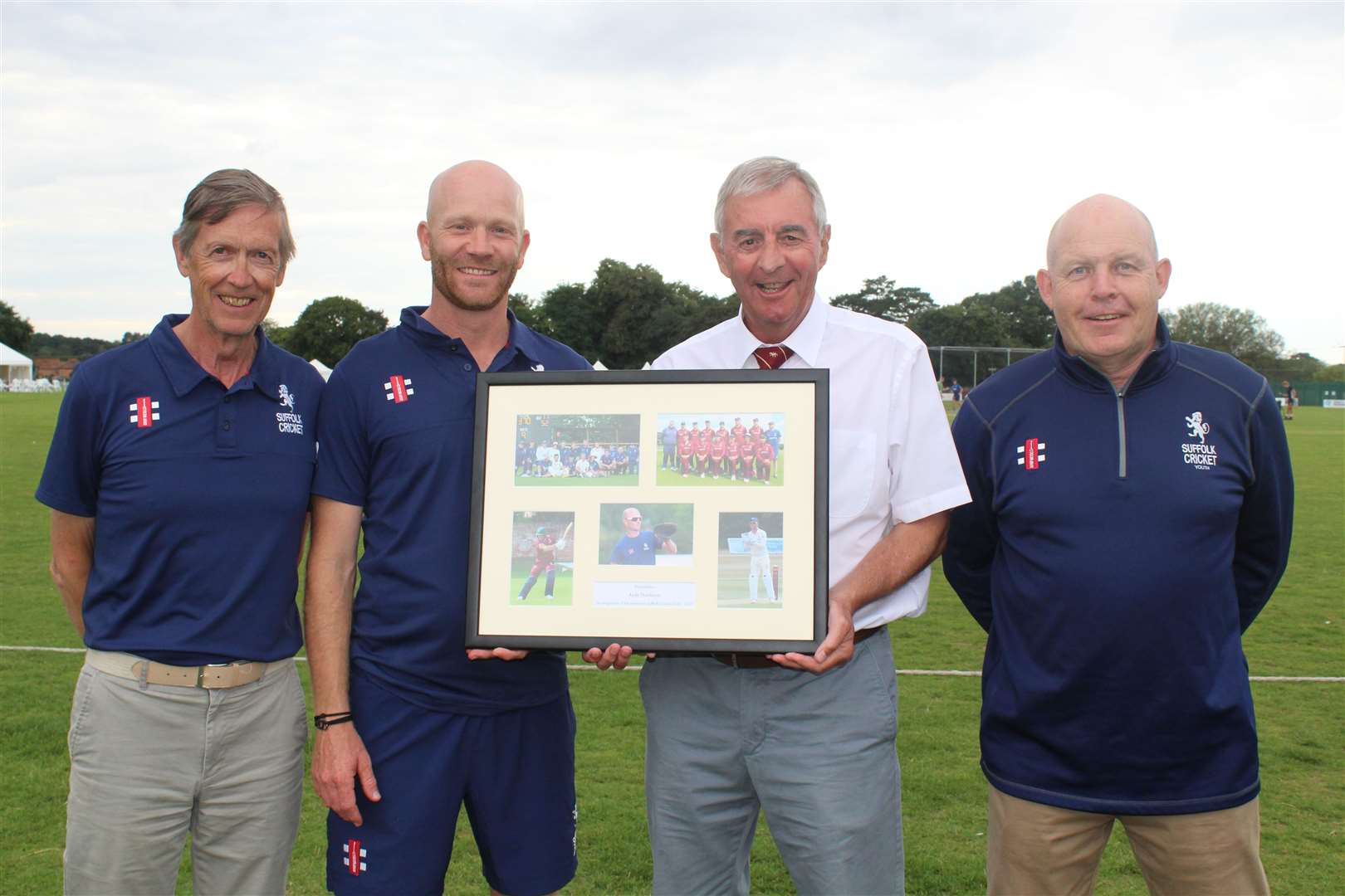 Andy Northcote (second left) is pictured with (left to right) Suffolk Secretary Toby Pound, Suffolk President Tony Warrington and Suffolk Chair Andrew Squire. Picture: Nick Garnham