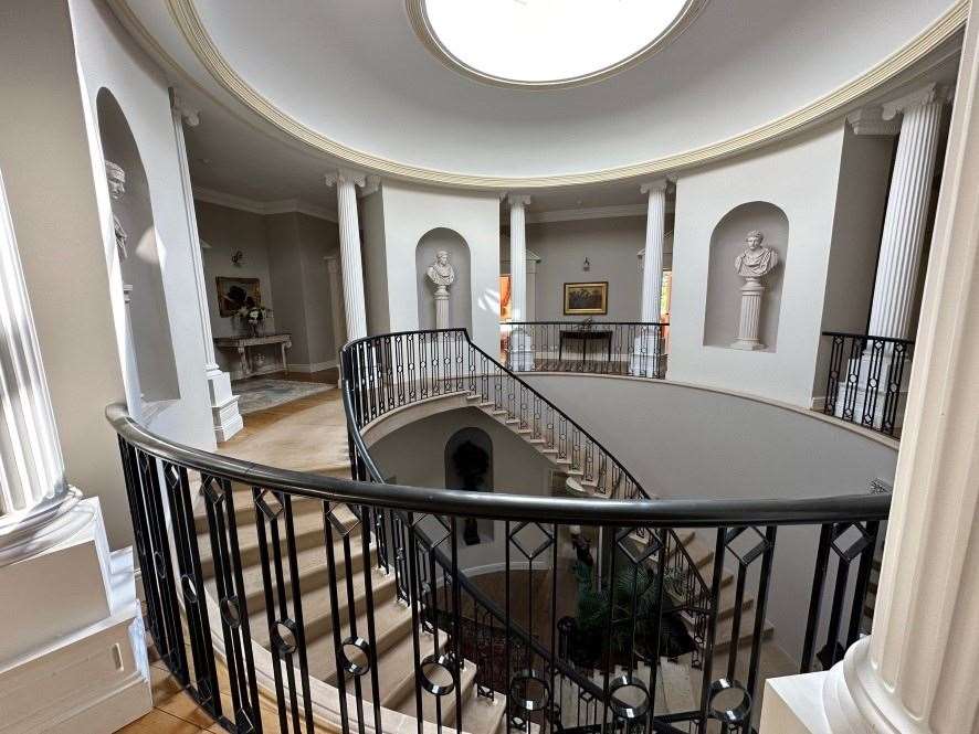 A view of the galleried landing off of the central staircase at Ashmans Hall. Picture: Auction House East Anglia.