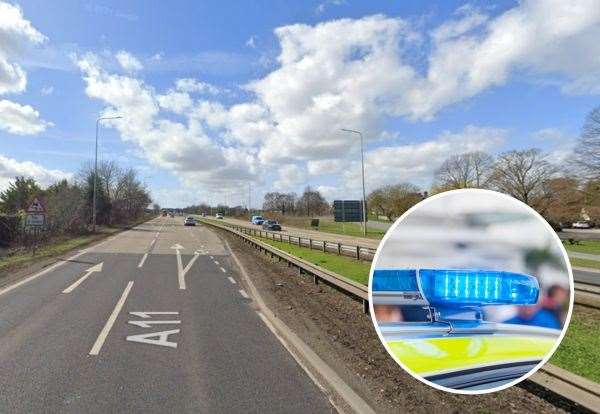 A 50-year-old man has died following a single-vehicle crash on the A11 in Barton Mills. Picture: Google Maps/iStock