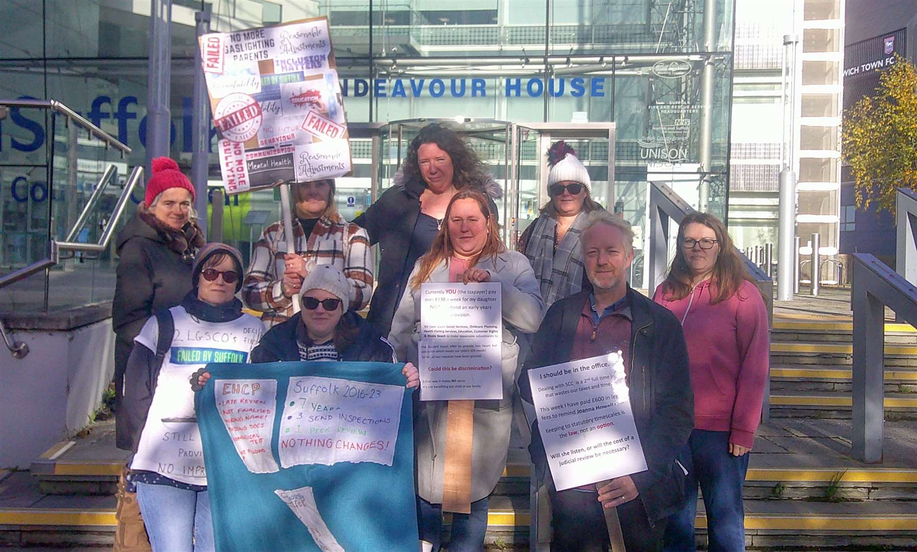 Parents of SEND children gathered outside Endeavour House in November Picture: Ash Jones