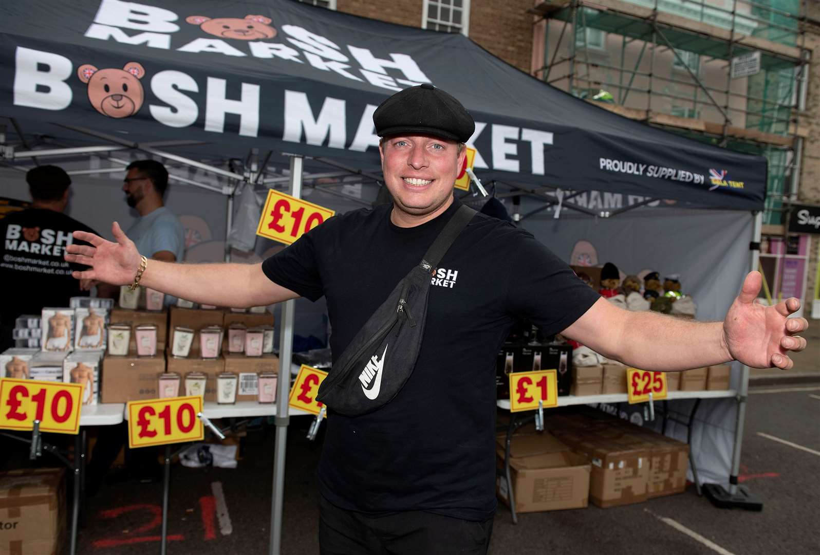 Tom Skinner on his Bosh Market stall in Bury St Edmunds. Picture: Mark Westley