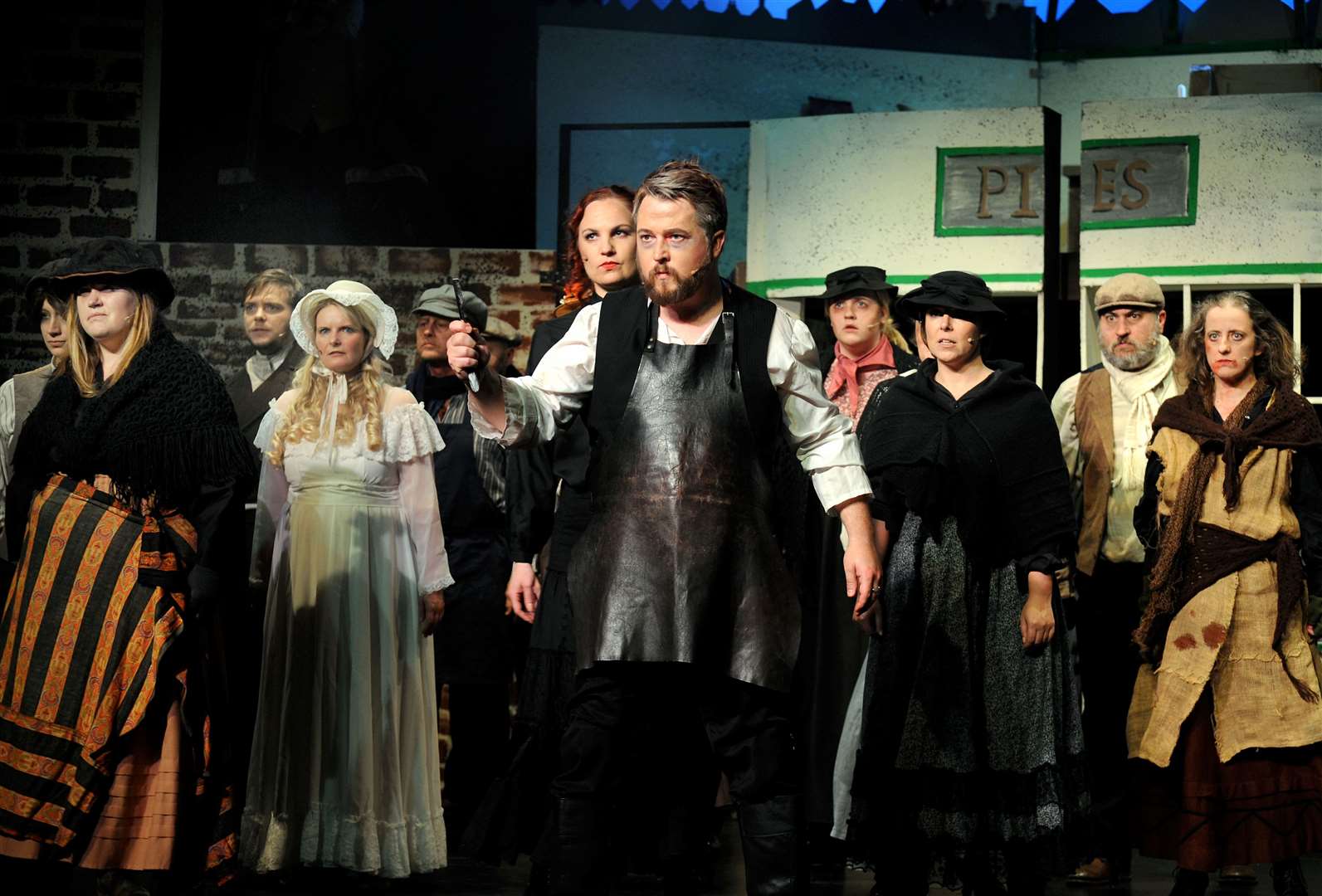 The cast of Sweeney Todd, which tells the tale of a London barber out for revenge. Picture: Abbott Photography