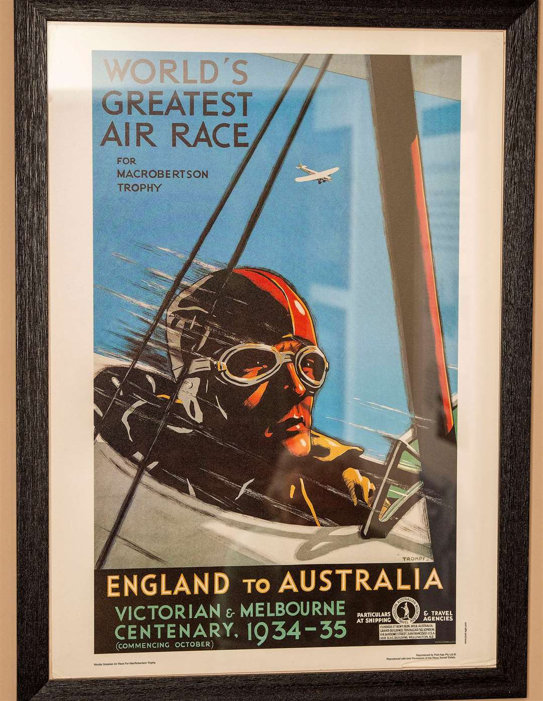 A poster for the air race that took off from Mildenhall in 1934. Picture by Mark Westley