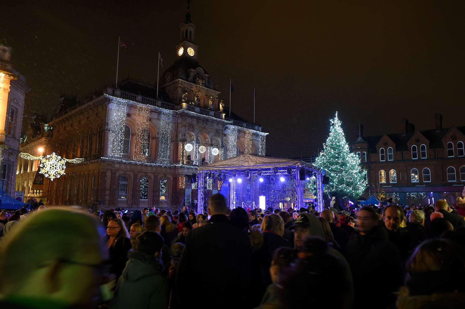 The Cornhill was packed for the Ipswich Christmas lights switch-on.Contributed picture