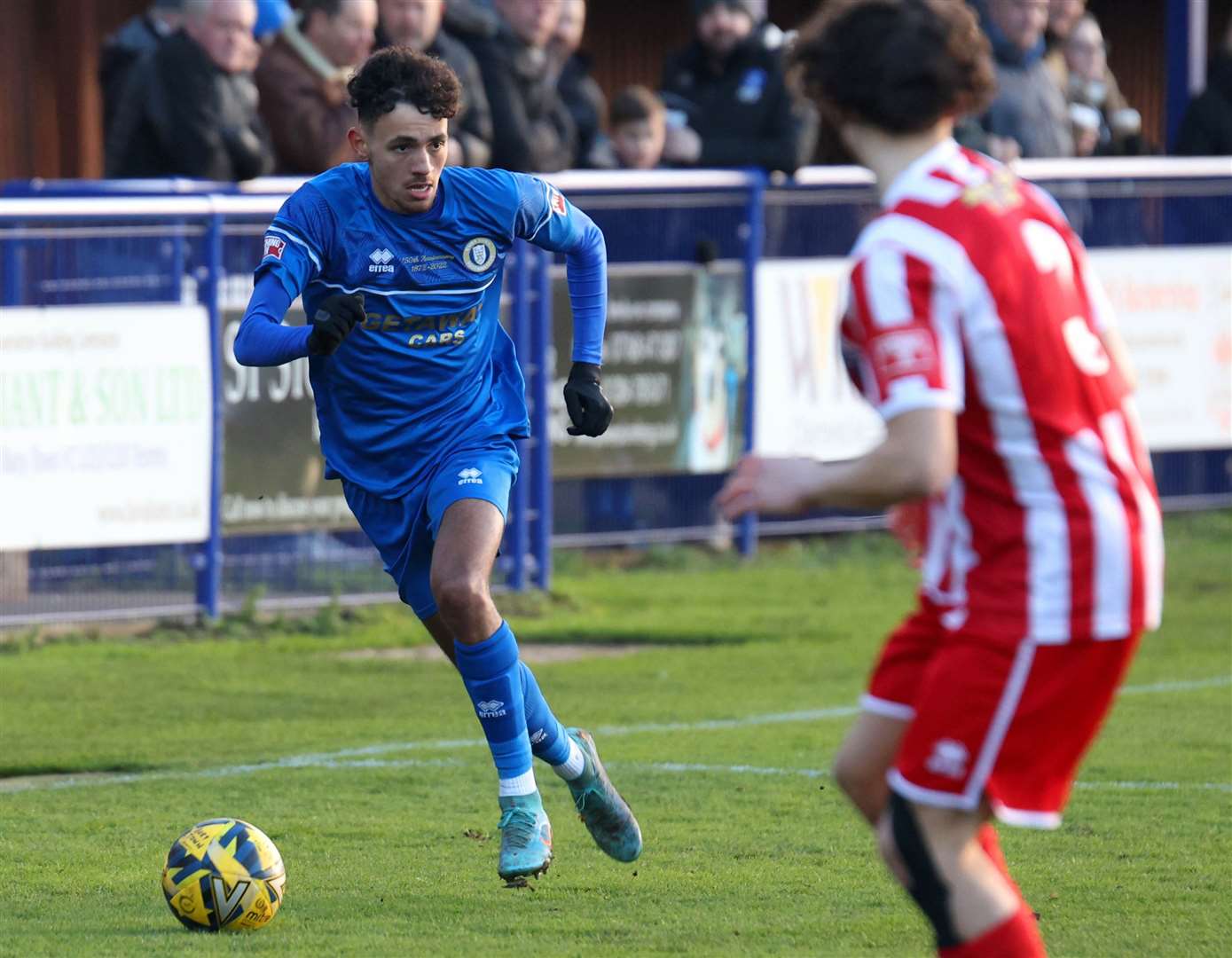 Max Maughn goes on a run down Bury’s right-hand side Picture: Richard Marsham