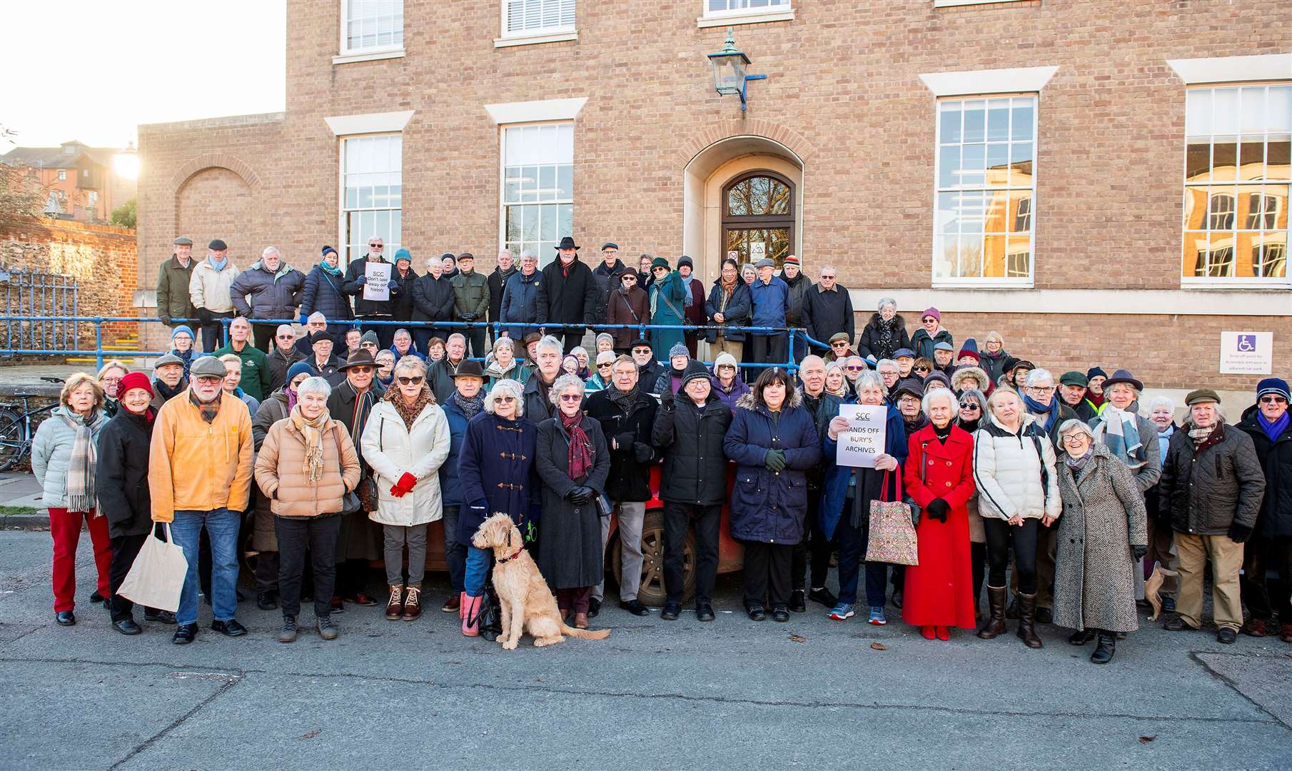Campaigners gathered at West Suffolk Archives on Raingate Street this week. Picture: Mark Westley